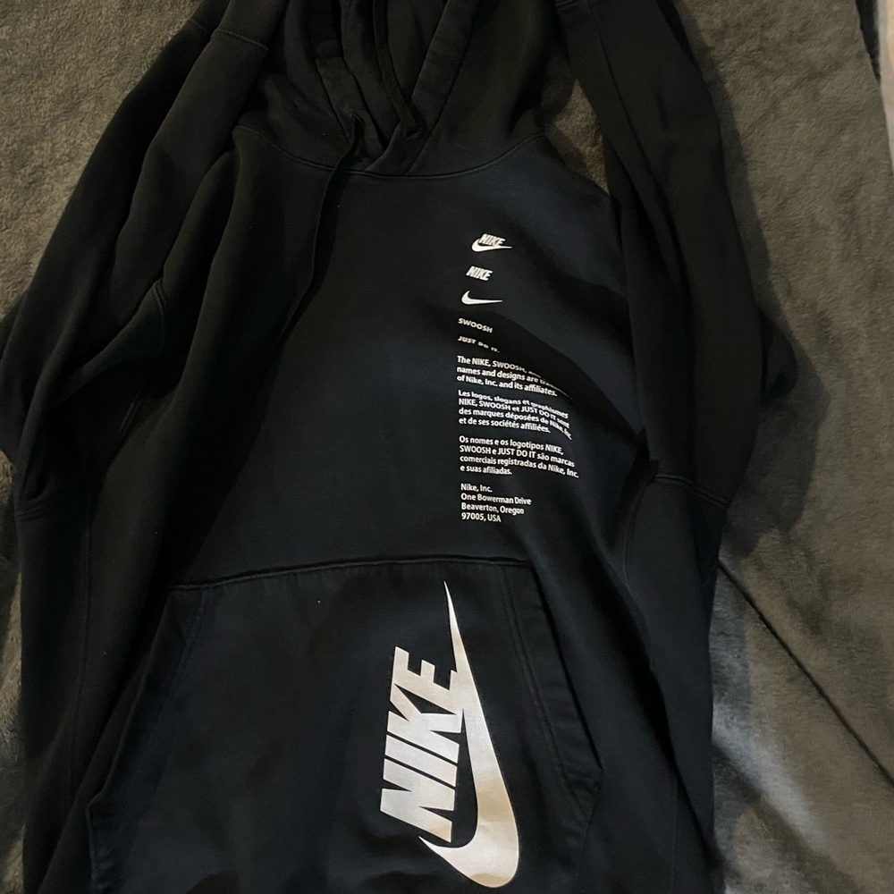 Nike Black Hoodie with White Text